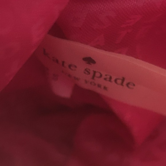 KATE SPADE Pebbled Leather Wristlet Clutch‎ Black Zip Close Pink Liner Cow - Picture 10 of 16